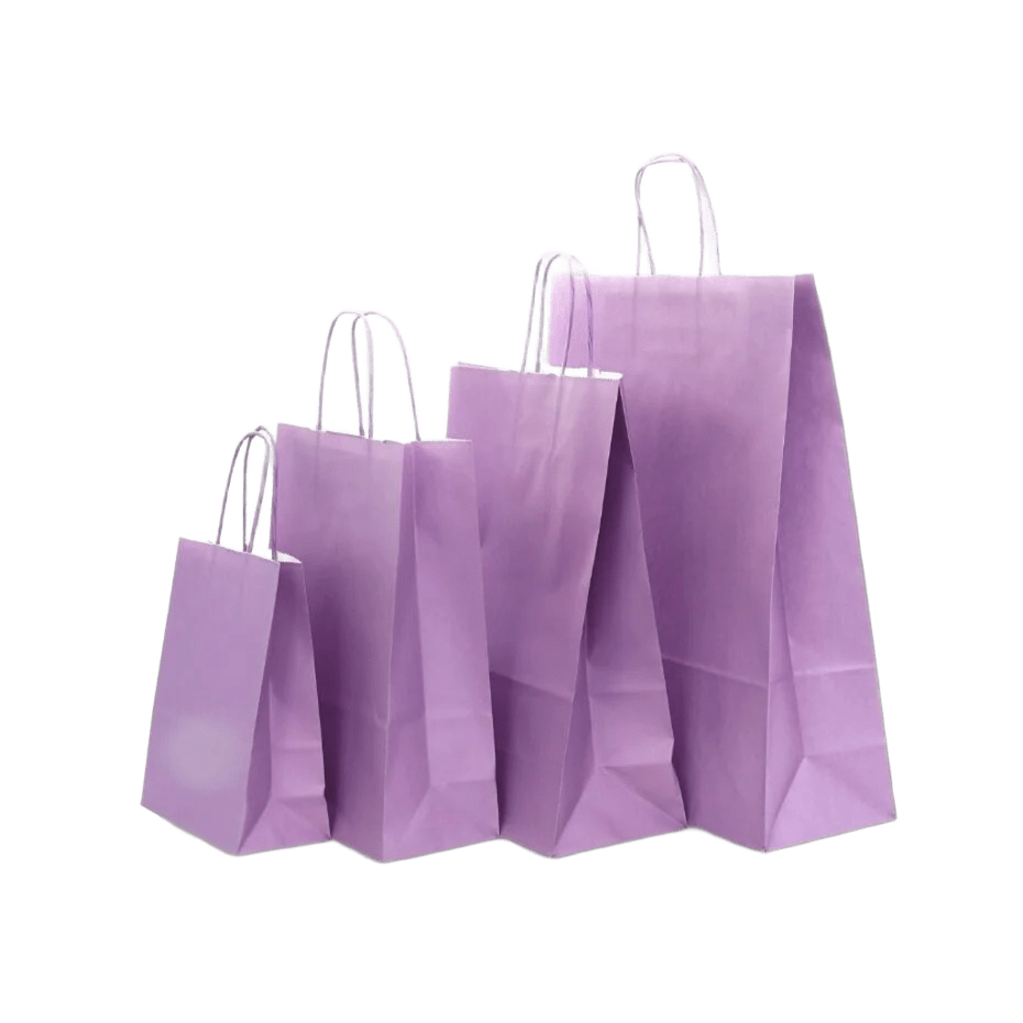 Papirnate vrećice s pletenom ručkom - LAVANDA- 260x120x350mm